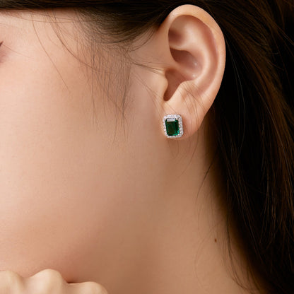 [Elowen Jewels ]Luxurious Dainty Emerald Cut Banquet Earrings