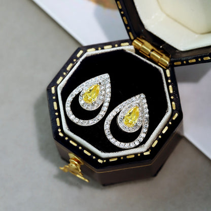 [Elowen Jewels ]Sparkling Delicate Water Drop Shape Daily Earrings