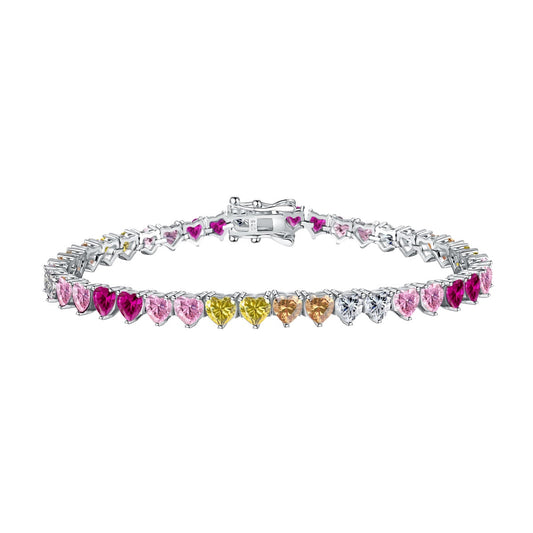 [Elowen Jewels ]Luxurious Colorful Romantic Heart Shape Lover Bracelet