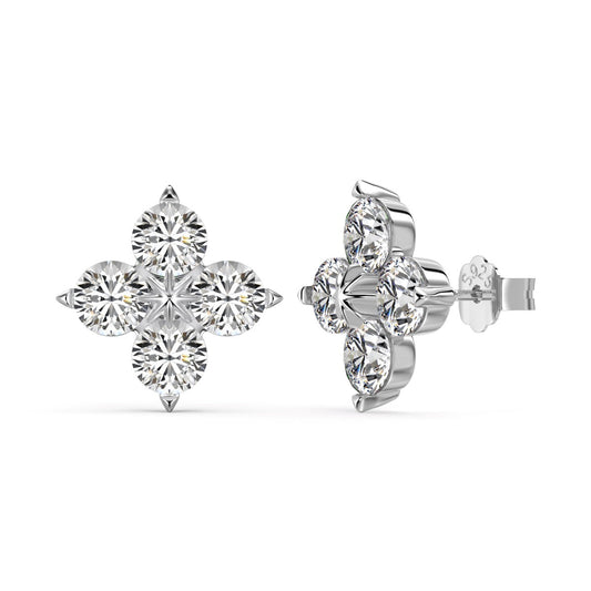 [Elowen Jewels ]Four-Leaf Clover Eight-Pointed Star Earrings