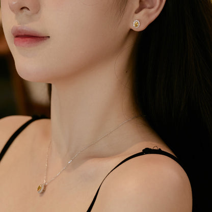 [Elowen Jewels ]Delicate Unique Oval Cut Daily Earrings
