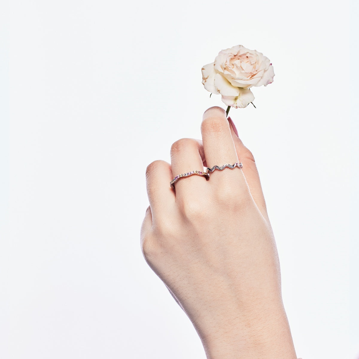 [Elowen Jewels]Dainty Colorful Round Cut Party Ring