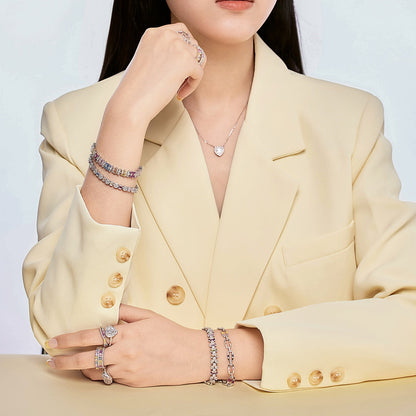 [Elowen Jewels]Delicate Colorful Multi Cut Party Bracelet