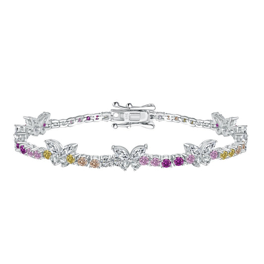 [Elowen Jewels ]Ornate Colorful Butterfly Shape Round Cut Daily Bracelet