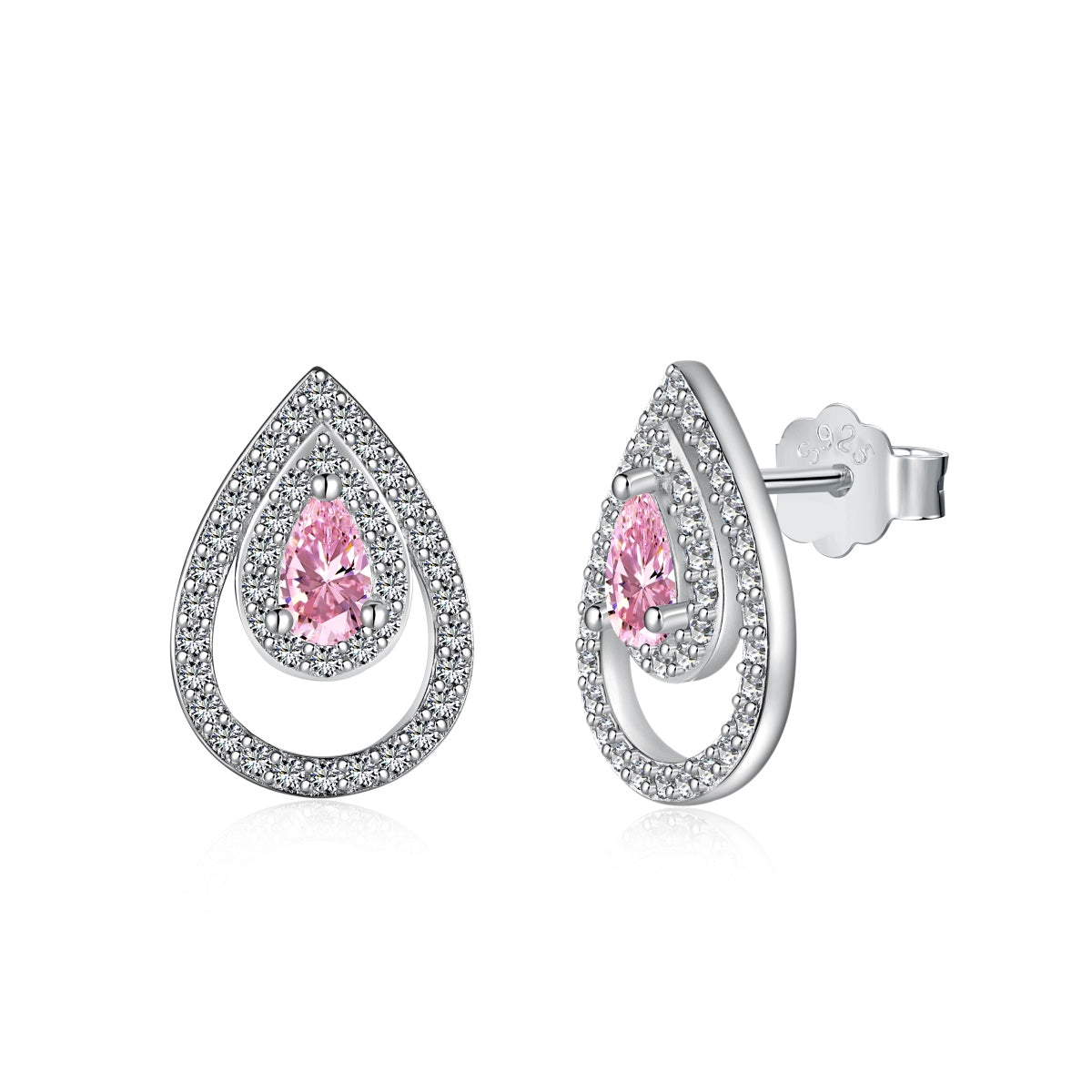 [Elowen Jewels ]Sparkling Delicate Water Drop Shape Daily Earrings