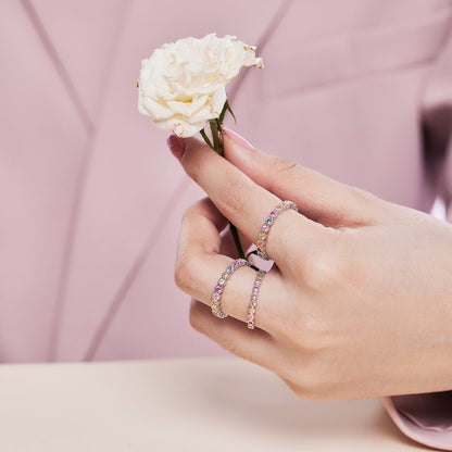[Elowen Jewels]Sparkling Colorful Round Cut Tennis Ring