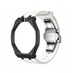 Exclusive Royal Oak Pop model, steel frosted gold case with a silicone strap