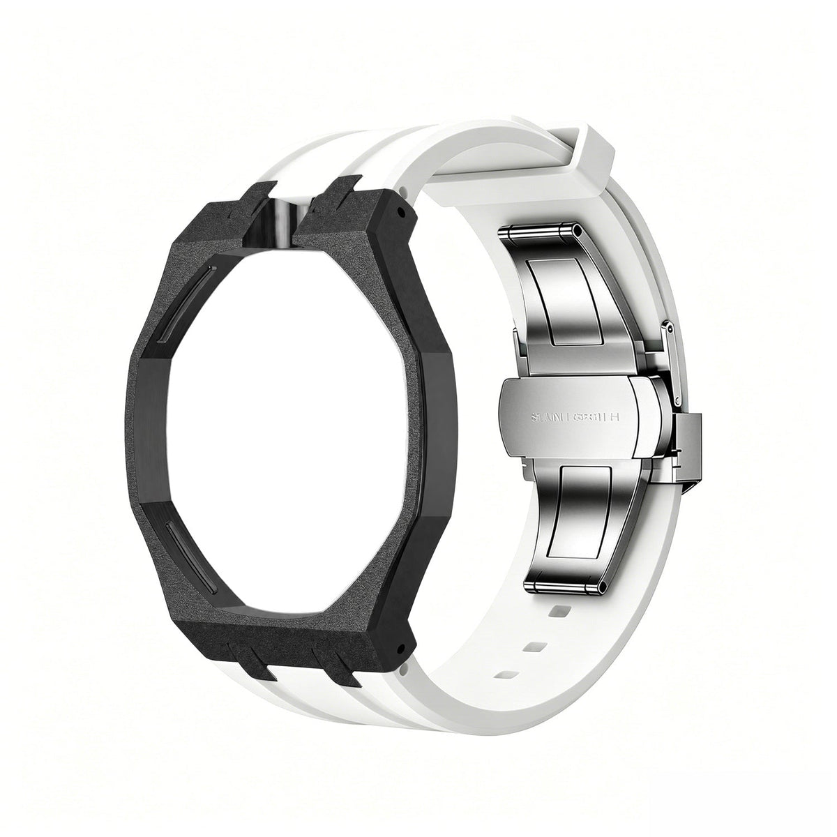 Exclusive Royal Oak Pop model, steel frosted gold case with a silicone strap