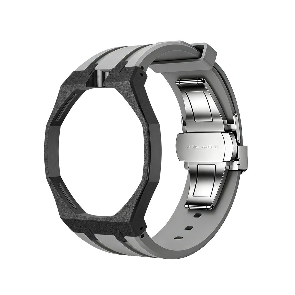 Exclusive Royal Oak Pop model, steel frosted gold case with a silicone strap