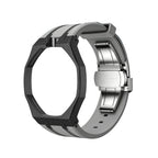 Exclusive Royal Oak Pop model, steel frosted gold case with a silicone strap
