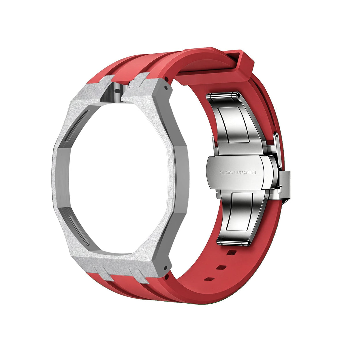 Exclusive Royal Oak Pop model, steel frosted gold case with a silicone strap
