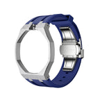 Exclusive Royal Oak Pop model, steel frosted gold case with a silicone strap