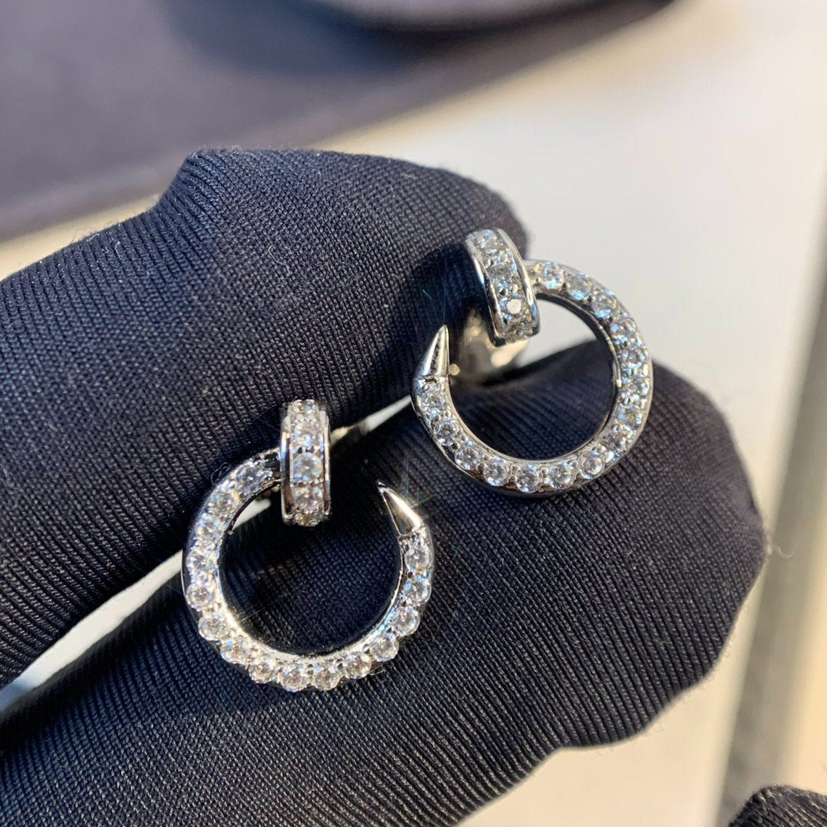 [Elowen jewels ]JUSTE EARRINGS SILVER DIAMONDS