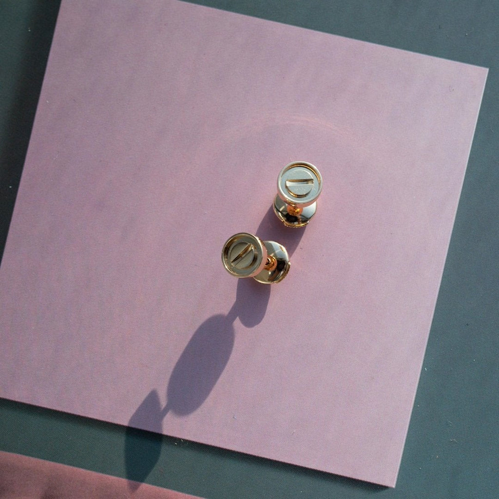 [Elowen jewels ]LOVE EARRINGS PINK GOLD 10MM