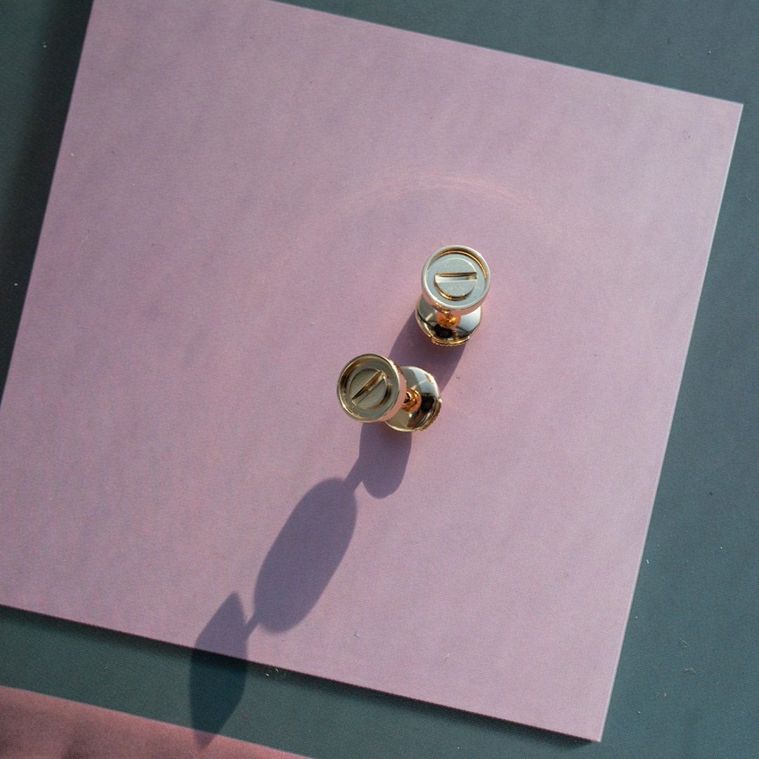 [Elowen jewels ]LOVE EARRINGS PINK GOLD 10MM