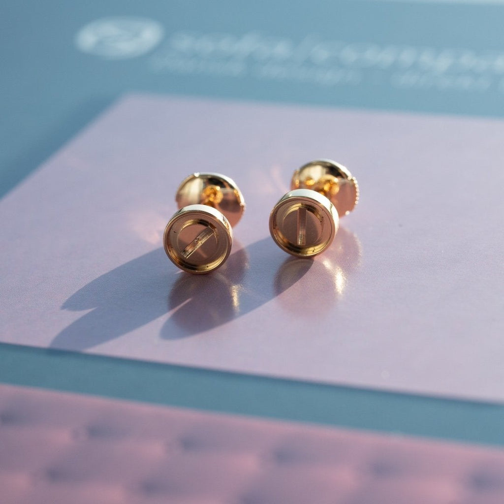 [Elowen jewels ]LOVE EARRINGS PINK GOLD 10MM