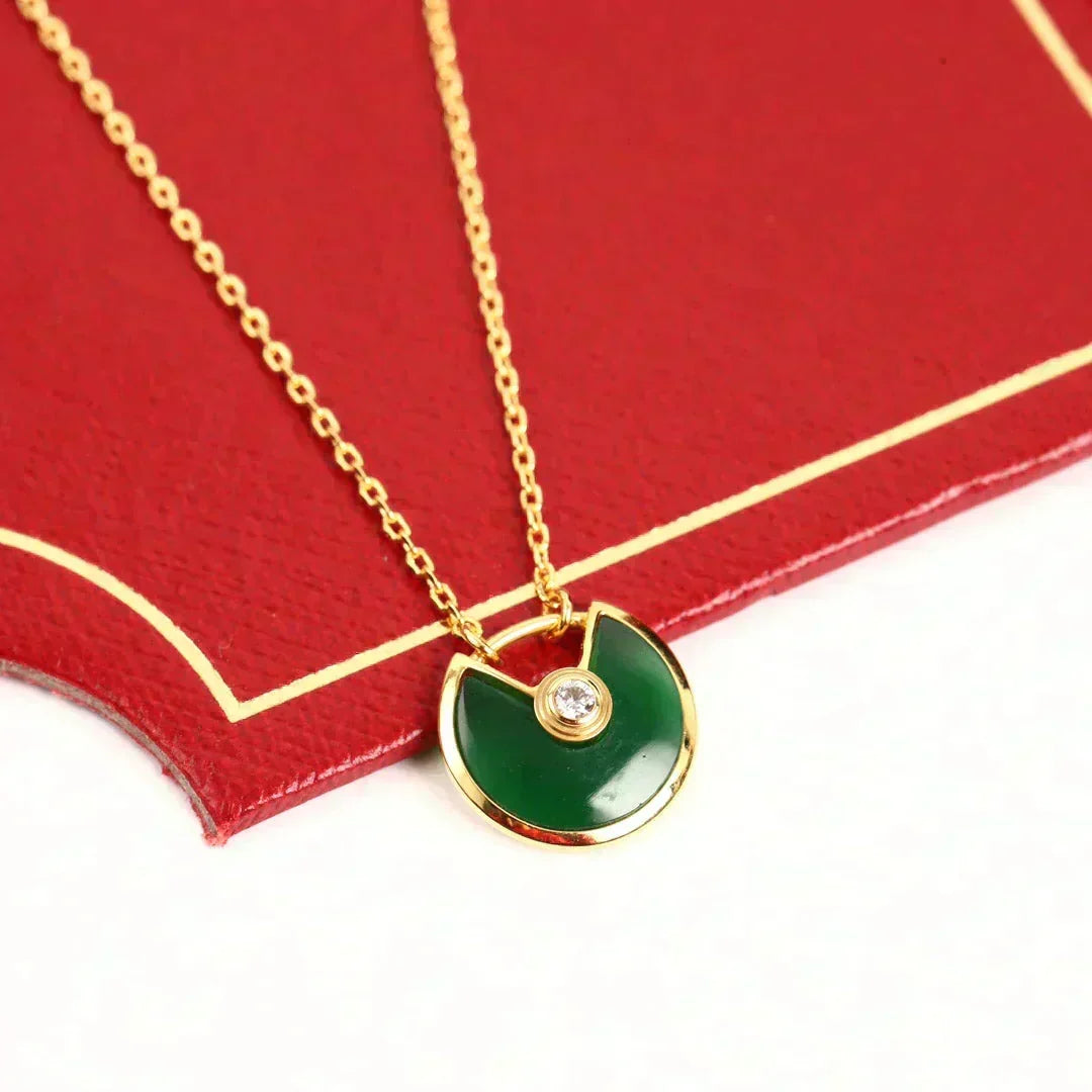 [Elowen jewels ]アミュレット ゴールド マラカイト ネックレス