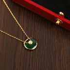 [Elowen jewels ]アミュレット ゴールド マラカイト ネックレス