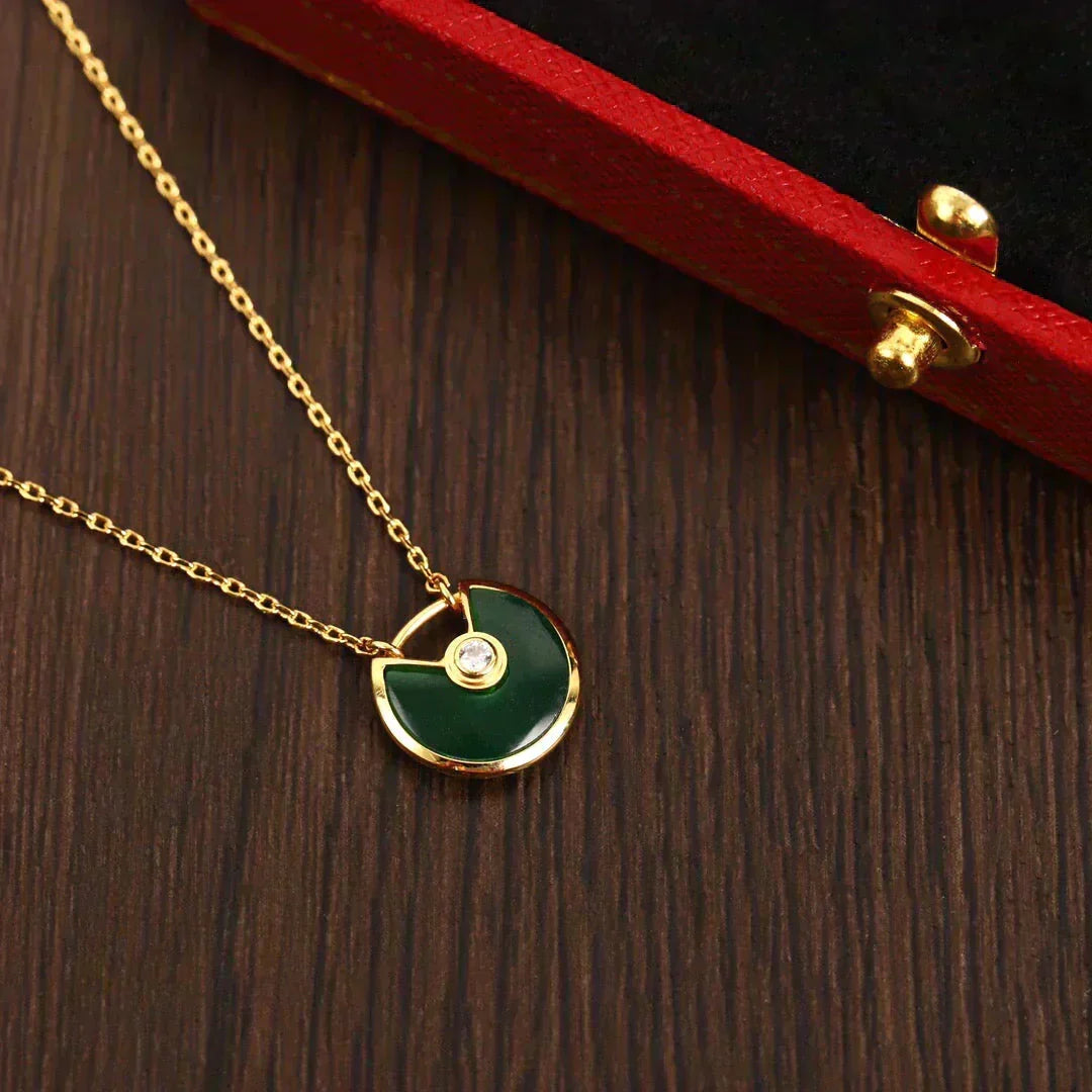 [Elowen jewels ]アミュレット ゴールド マラカイト ネックレス