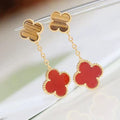 [Elowen jewels ]CLOVER  2 MOTIF  TIGER EYE CARNELIAN EARRINGS
