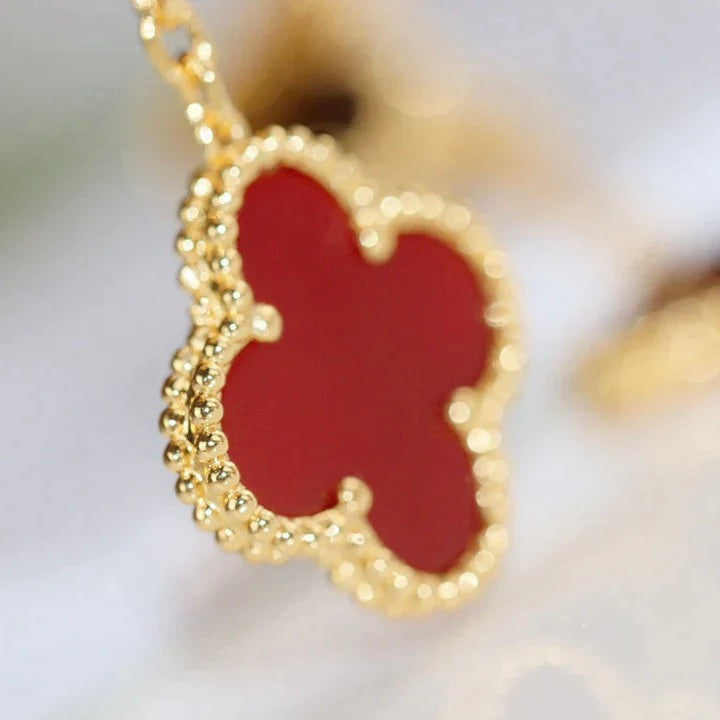 [Elowen jewels] CLOVER 2-MOTIV-OHRRINGE TIGERAUGE KARNEOL