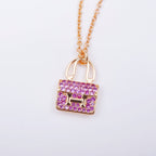 [Elowen jewels ]CONSTANCE ANHÄNGER LILA DIAMANT-HALSKETTE