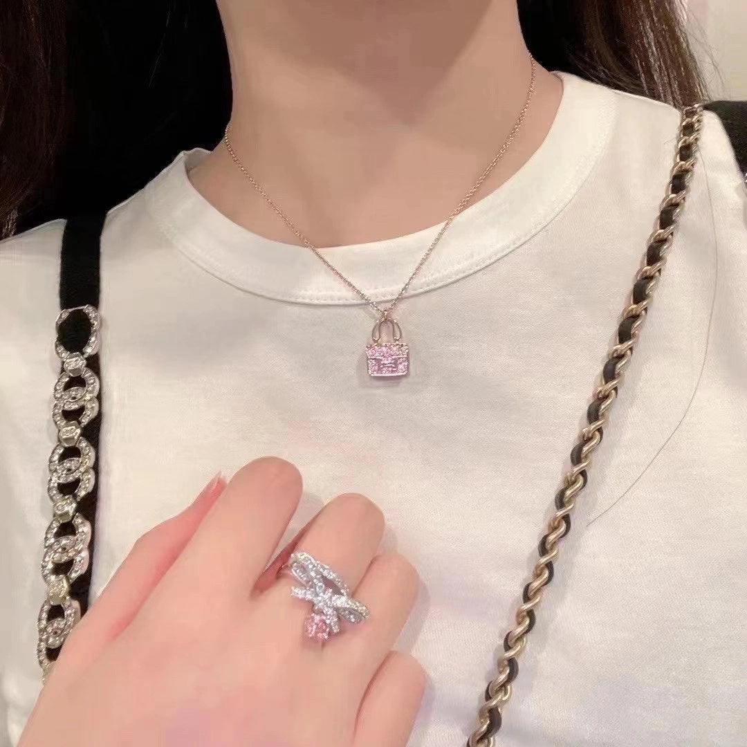 [Elowen jewels ]CONSTANCE ANHÄNGER LILA DIAMANT-HALSKETTE