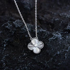 [Elowen jewels ]CLOVER 15MM DIAMANT-LASER-HALSKETTE SILBER