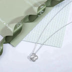 [Elowen jewels ]CLOVER 15MM DIAMANT-LASER-HALSKETTE SILBER