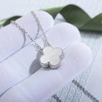 [Elowen jewels ]CLOVER 15MM DIAMANT-LASER-HALSKETTE SILBER