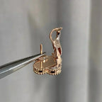 [Elowen jewels] クローバー ミディアム 1モチーフ ピンクMOP ダイヤモンド イヤリング