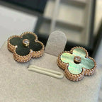 [Elowen jewels ]CLOVER MEDIUM 1 MOTIFS GRAY MOP  DIAMOND EARRINGS