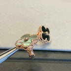 [Elowen jewels ]CLOVER MEDIUM 1 MOTIFS GRAY MOP  DIAMOND EARRINGS