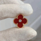 [Elowen jewels ]CLOVER MEDIUM 1 MOTIV KARNEOL DIAMANT Ohrringe