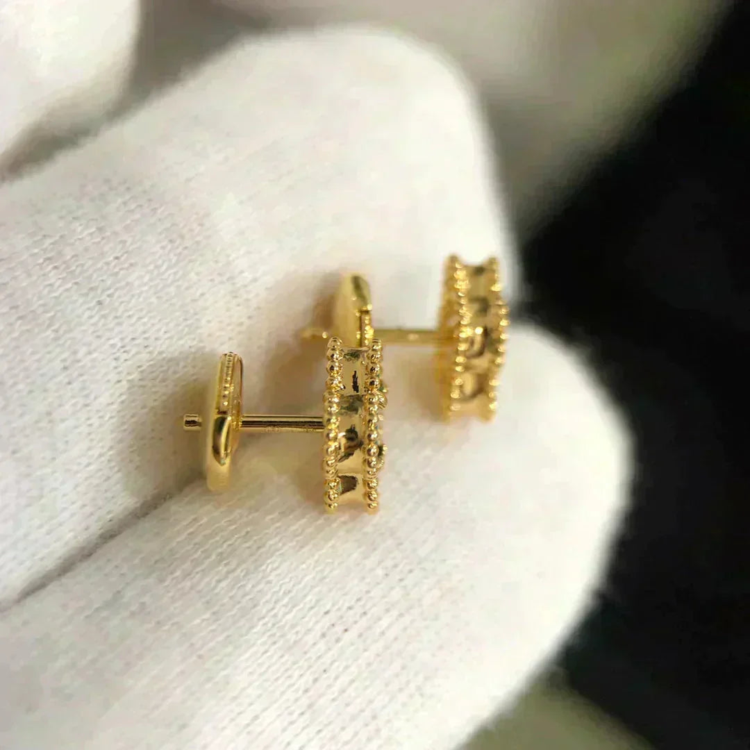 [Elowen jewels ]CLOVER MINI 9,5 MM MALACHIT OHRRINGE