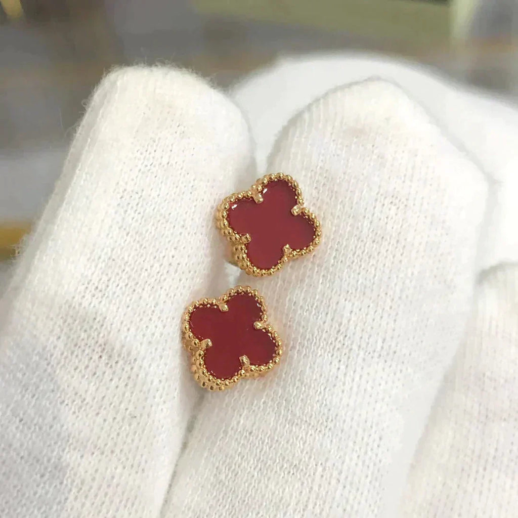 [Elowen jewels ]クローバー ミニ 9.5MM カーネリアン イヤリング