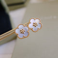 [Elowen jewels] GLÜCKS-OHRRINGE AUS ROSÉGOLD MIT WEISSEM PERLMUTT
