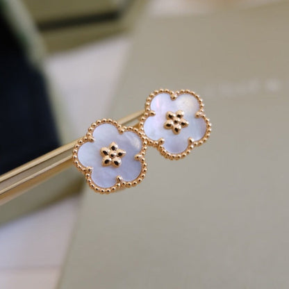 [Elowen Jewels]LUCKY PINK GOLD WHITE MOP EARRINGS