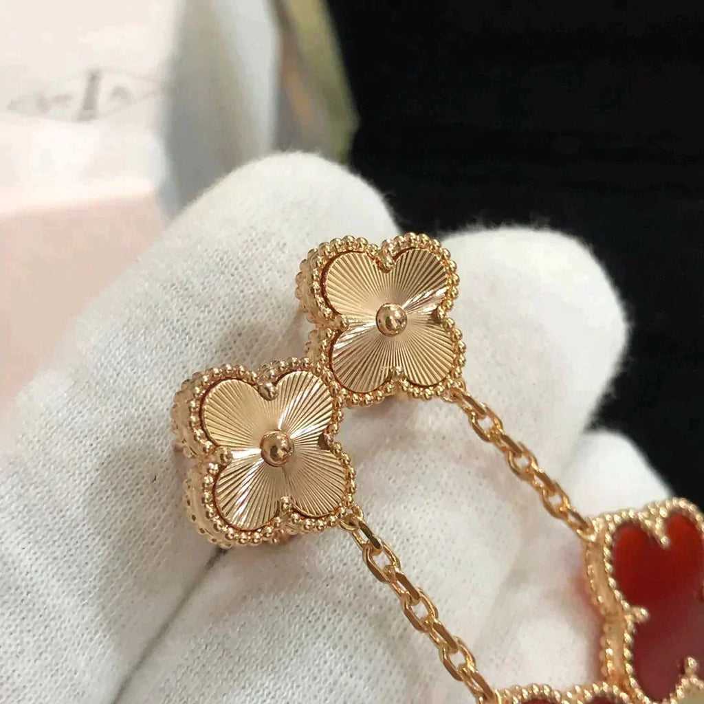 [Elowen jewels ]CLOVER 2 MOTIV LASER-KARNEOL-OHRRINGE