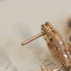 [Elowen jewels ]CLOVER MEDIUM 1 MOTIFS FUll DIAMOND EARRINGS