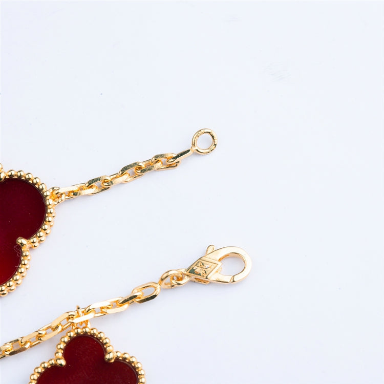 [Elowen jewels ]CLOVER BRACELET 5 MOTIFS CARNELIAN TIGER EYE