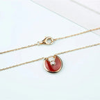 [Elowen jewels ]AMULETTE GOLD KARNEOL ONYX HALSKETTE
