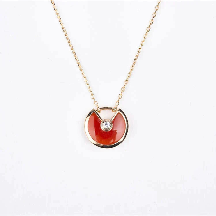 [Elowen jewels ]AMULETTE GOLD KARNEOL ONYX HALSKETTE