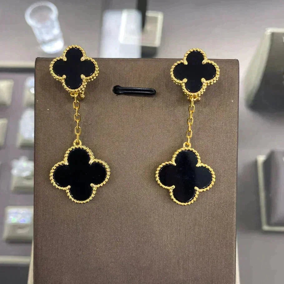 [Elowen jewels ]CLOVER 2 MOTIFS  EARRINGS (MULTIPLE CHOICESC