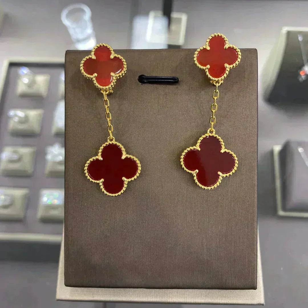 [Elowen jewels ]CLOVER 2 MOTIFS  EARRINGS (MULTIPLE CHOICESC