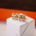 [Elowen jewels ]MINI POP H GOLD EARRINGS GREY