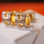 [Elowen jewels ]MINI POP H GOLD EARRINGS GREY