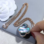 [Elowen jewels ]CLOVER 25MM GOLD DARK MOP BIG CLOVER NECKLACE
