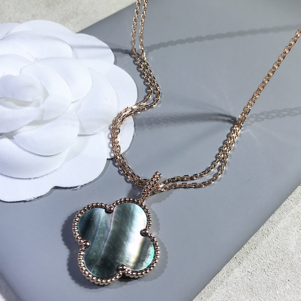 [Elowen jewels ]CLOVER 25MM GOLD DARK MOP BIG CLOVER NECKLACE