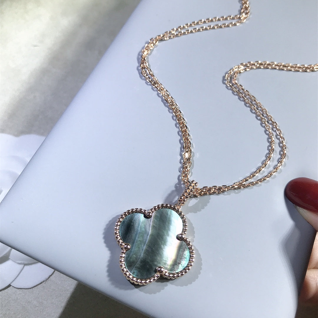 [Elowen jewels ]CLOVER 25MM GOLD DARK MOP BIG CLOVER NECKLACE